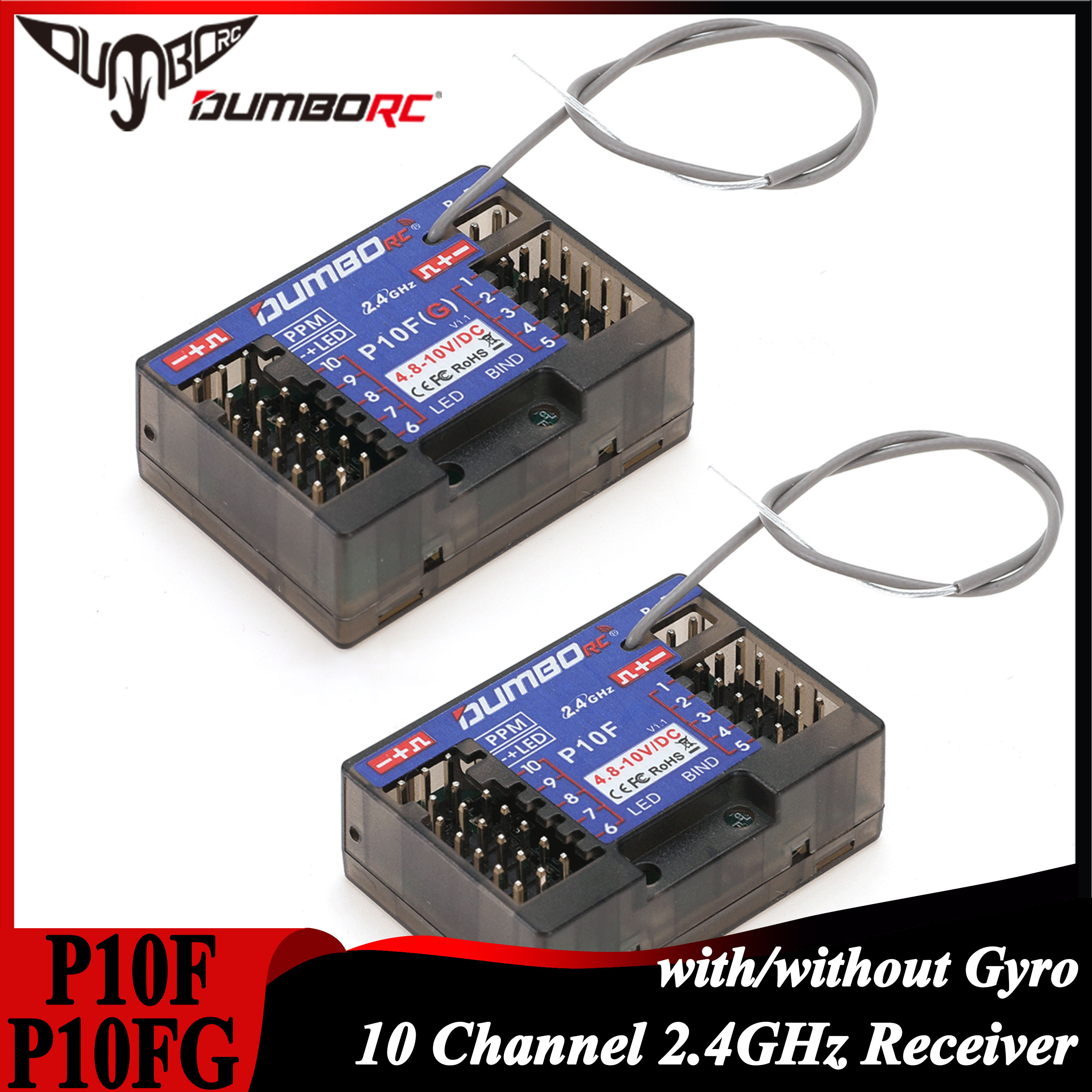 Rc Transmitter - DUMBORC P10F P10FG 10CH 2.4GHz Receiver