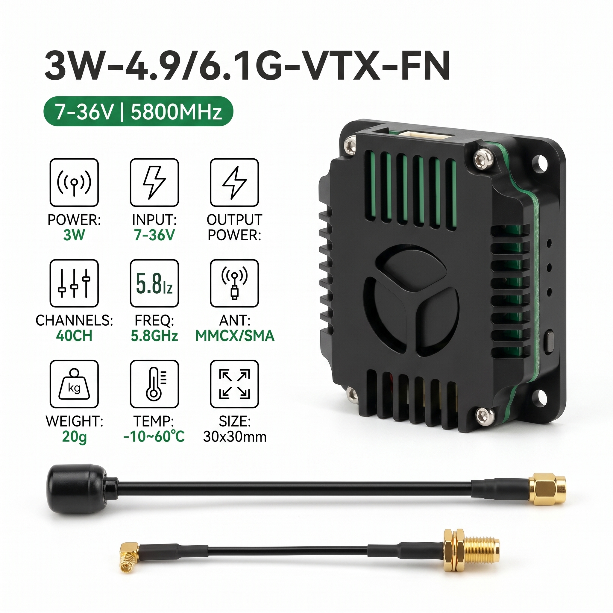 Rc Transmitter - 5.8G 3000mW VTX FPV Video Transmitter