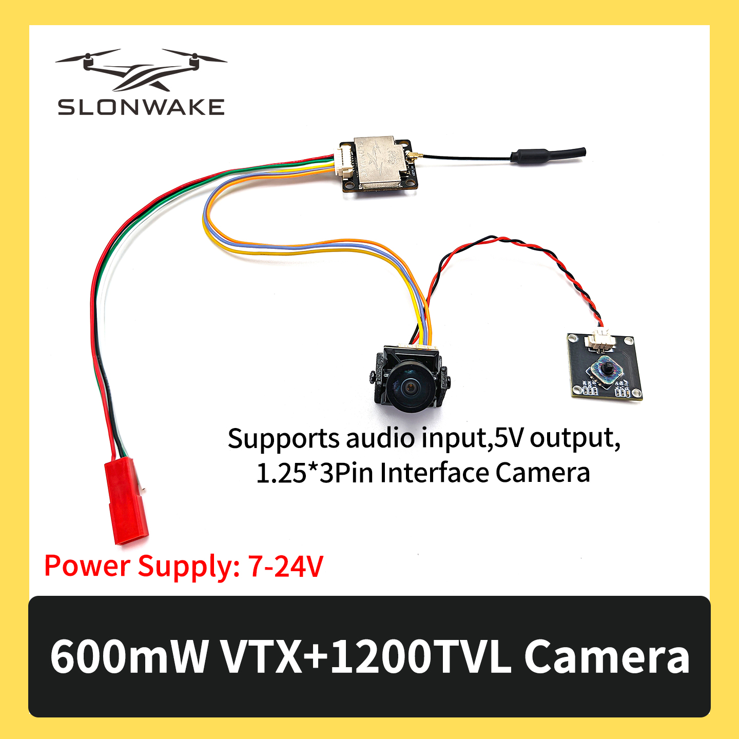 SLONWAKE 5.8G 600mW 7-24V FPV  - مراجعة Drone Rc1 وسعره