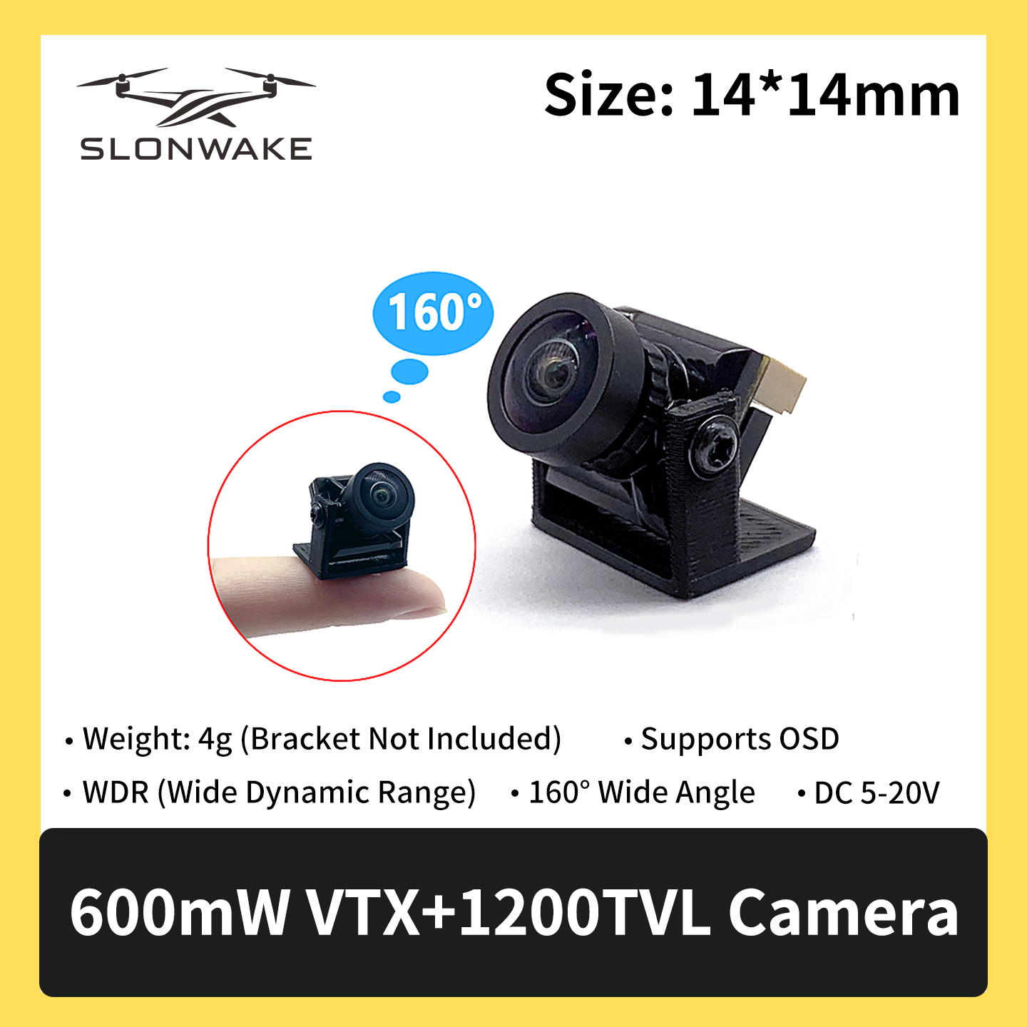 SLONWAKE 5.8G 600mW 7-24V FPV  - مراجعة Drone Rc1 وسعره