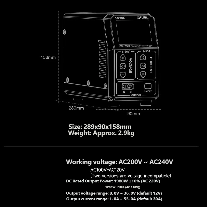 SKYRC PSU2000 1980W Adjustable - مراجعة Drone Switch Rc وسعره