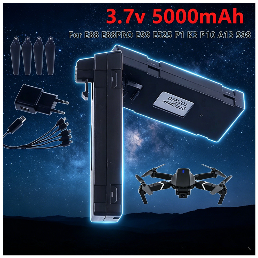 3.7V 5000mAh Rechargeable Li-i - مراجعة Drone Rc E99 Pro وسعره