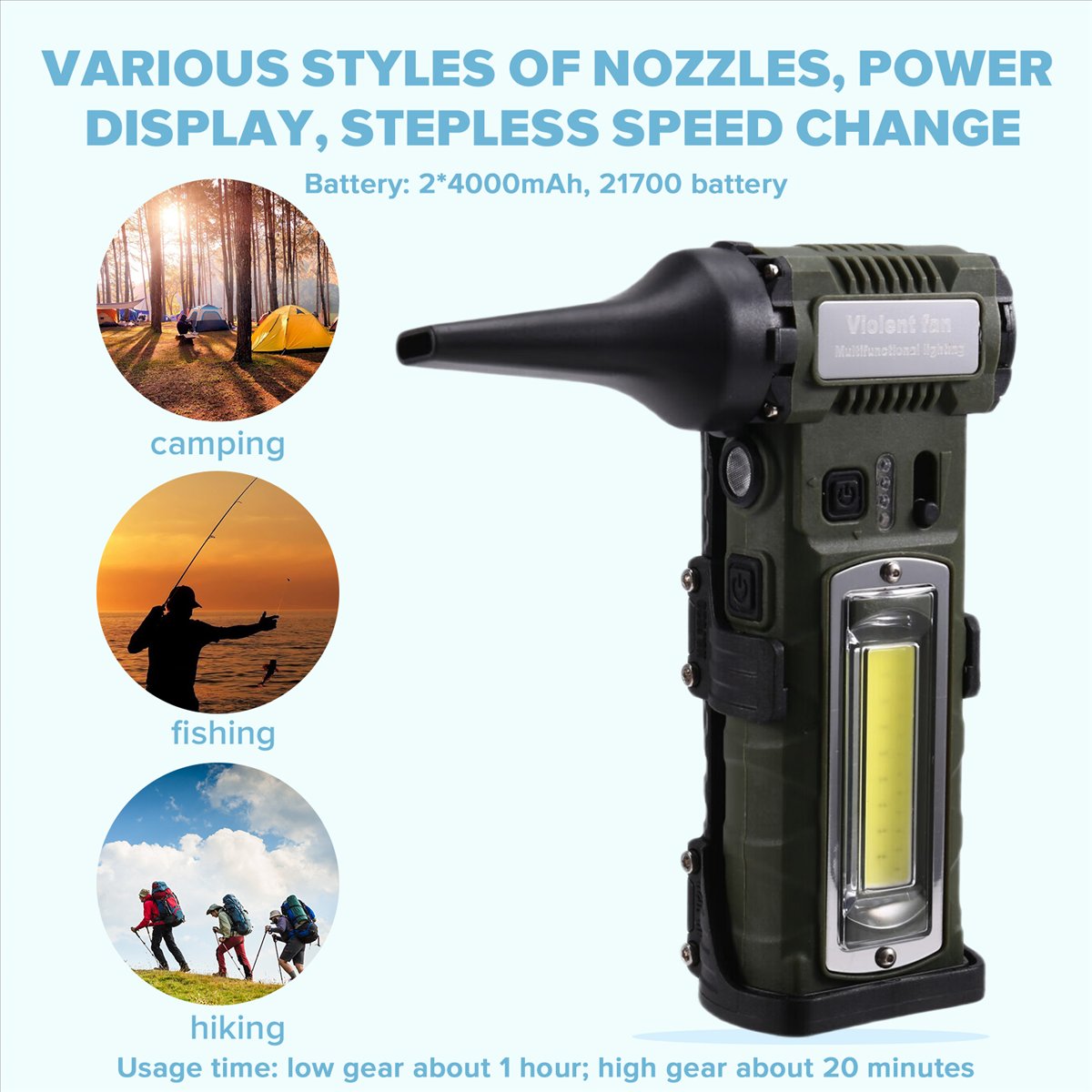 AT59 Handheld Turbo Jet Fan wi - مراجعة Brushless Motor وسعره