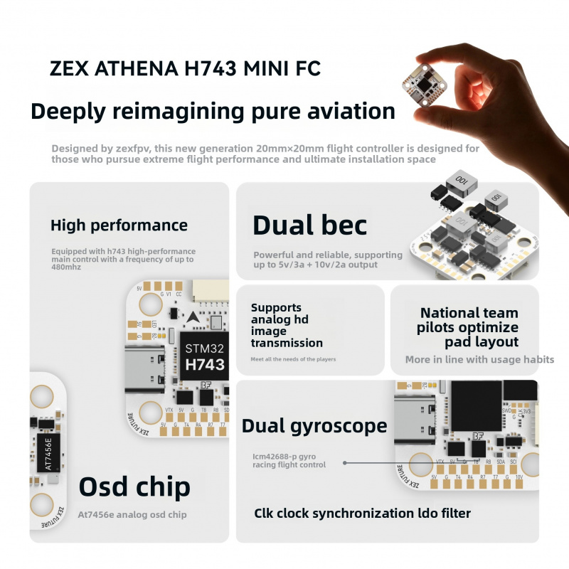 ZEX ATHENA H743 Mini Flight Co - مراجعة Drone Rc Flight Controller وسعره
