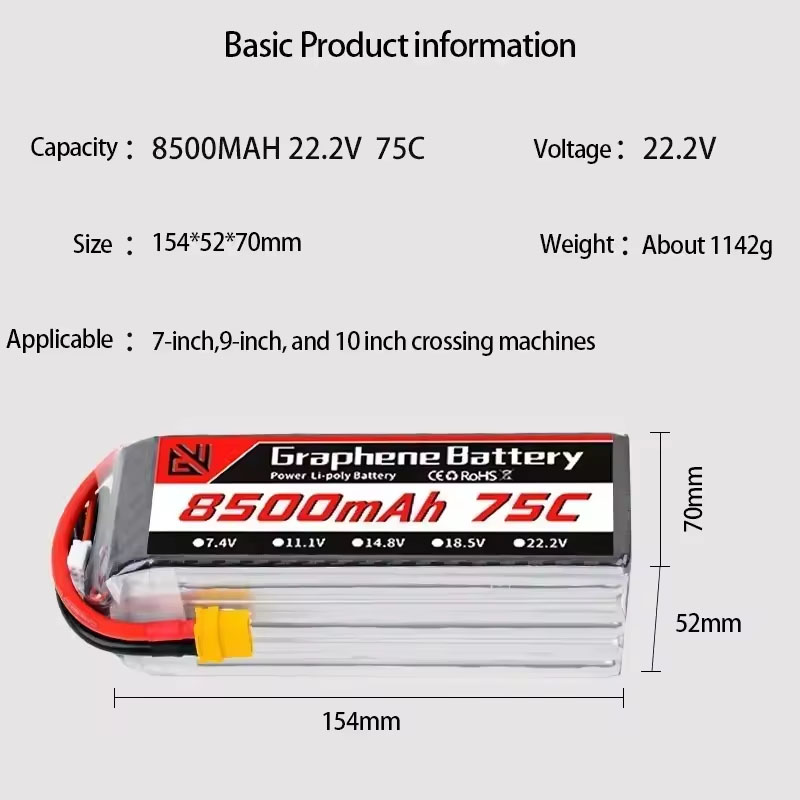 22.2V 6S 8500mAh 75C 10-inch C - مراجعة Drone Rc Game وسعره