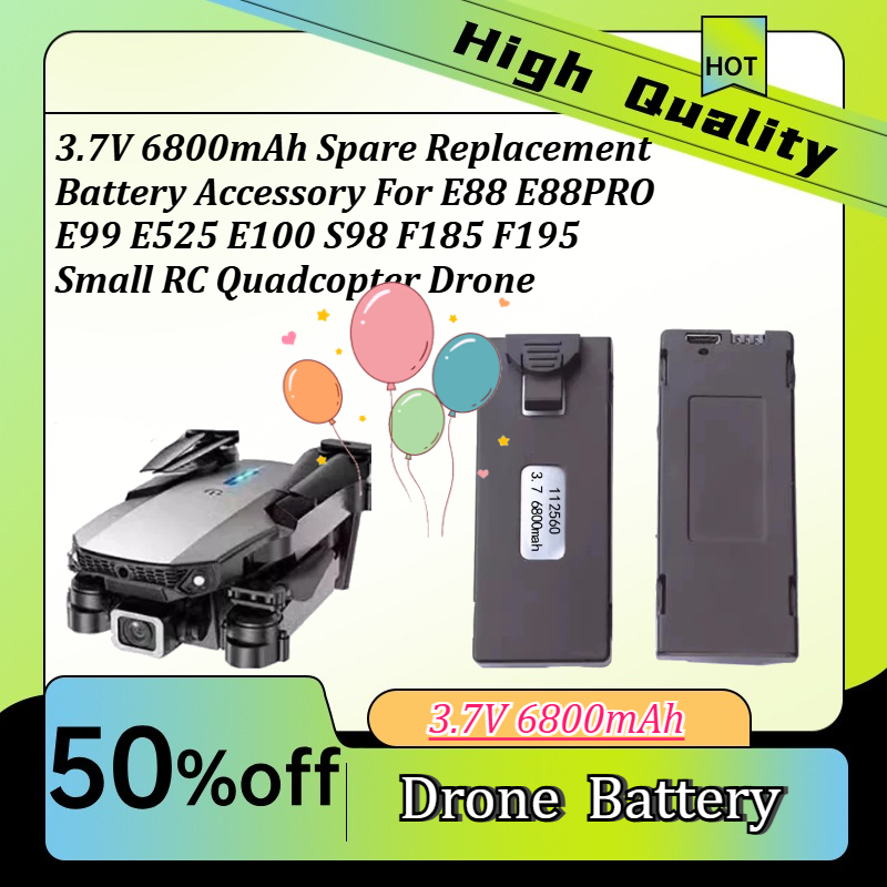 3.7V 6800mAh Spare Replacement - مراجعة Drone E88 Rc Quadcopter وسعره