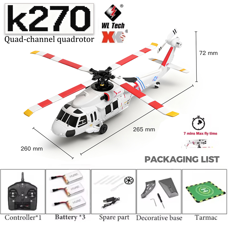WLtoys K170 K270 UH-60L Brushl - مراجعة Rc Helicopter Gyro وسعره
