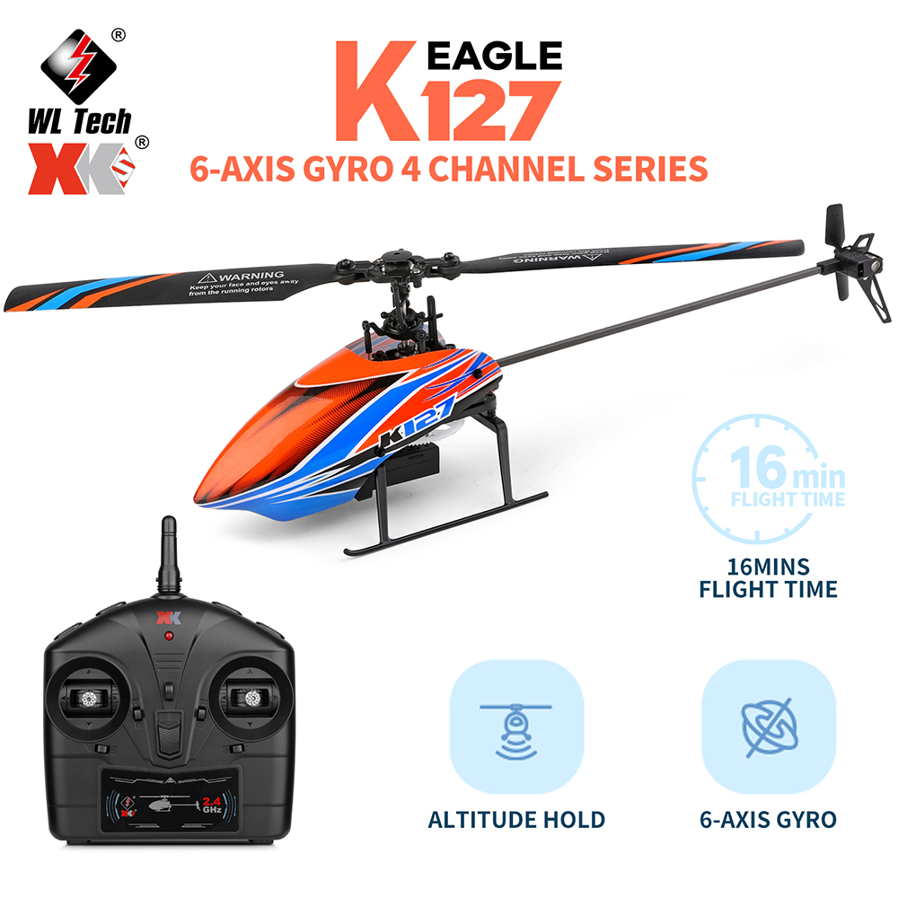 WLtoys XK K127 2.4G 4CH 6-Aixs - مراجعة Rc Helicopter Gyro وسعره