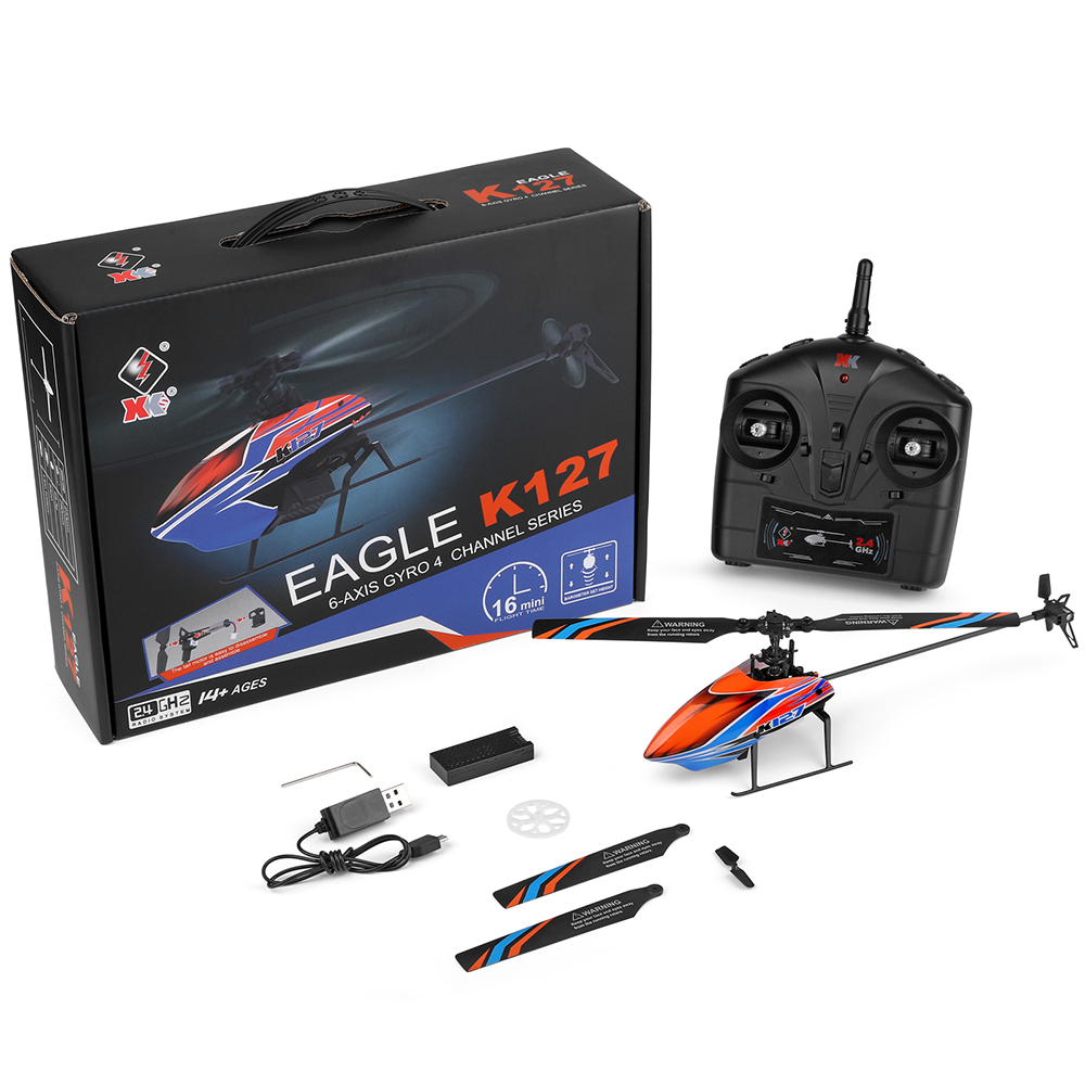WLtoys XK K127 2.4G 4CH 6-Aixs - مراجعة Rc Helicopter Gyro وسعره