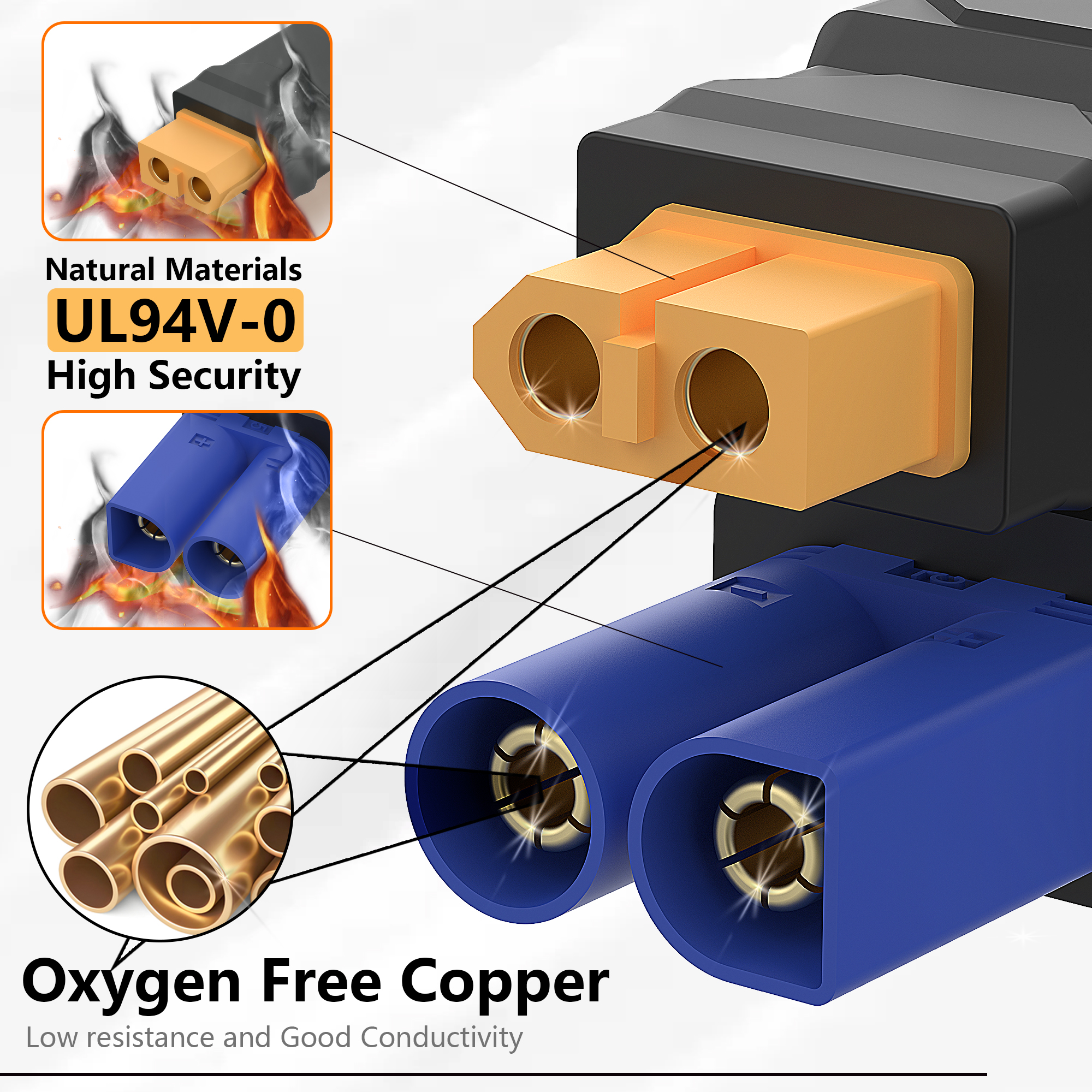 XT60 Connector EC5,XT60 to EC5 - مراجعة Drone Rc Car Hybrid وسعره
