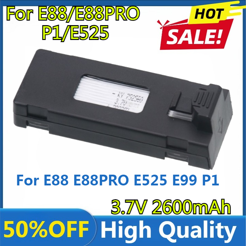 E88 Battery 3.7V 2600mAh Lipo  - مراجعة Drone Rc E99 Pro وسعره