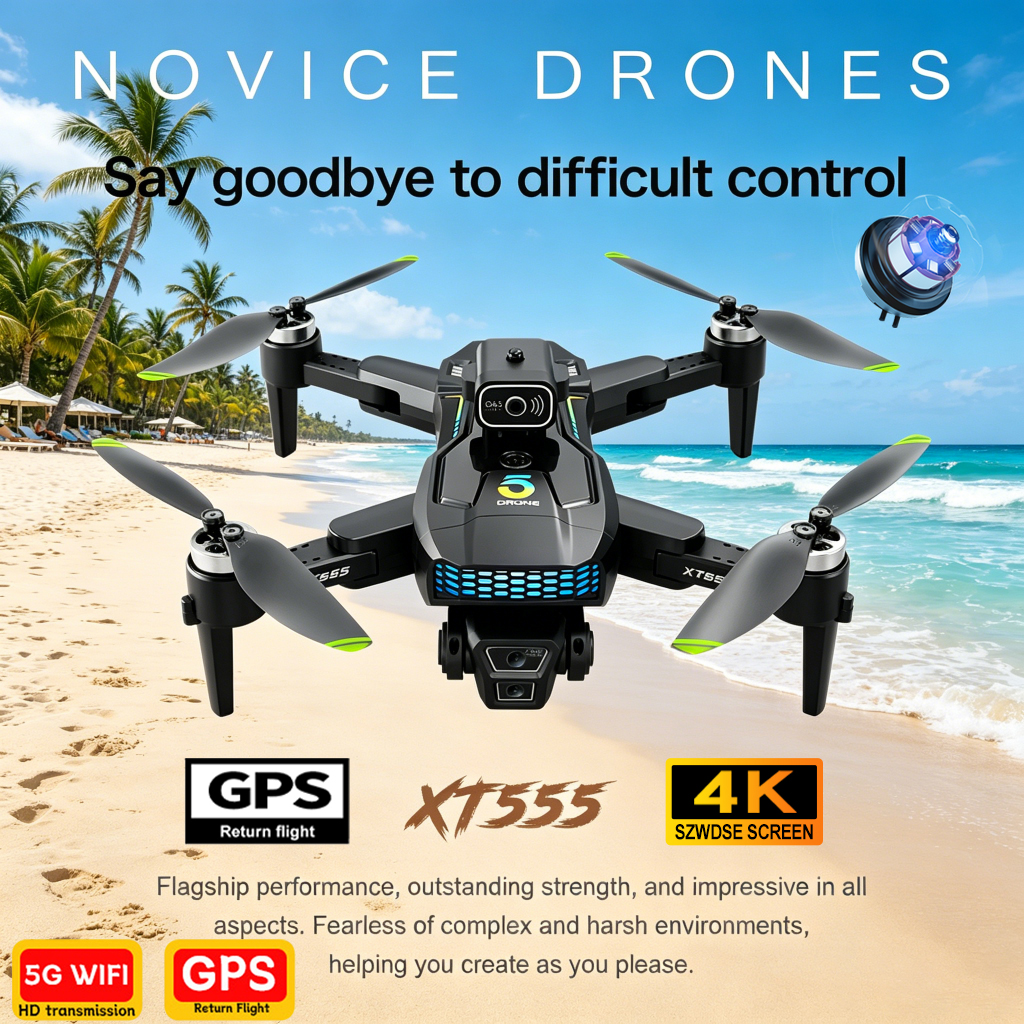 New XT555 GPS RC Drone Cam Pro - مراجعة Drone Rc Foldable وسعره