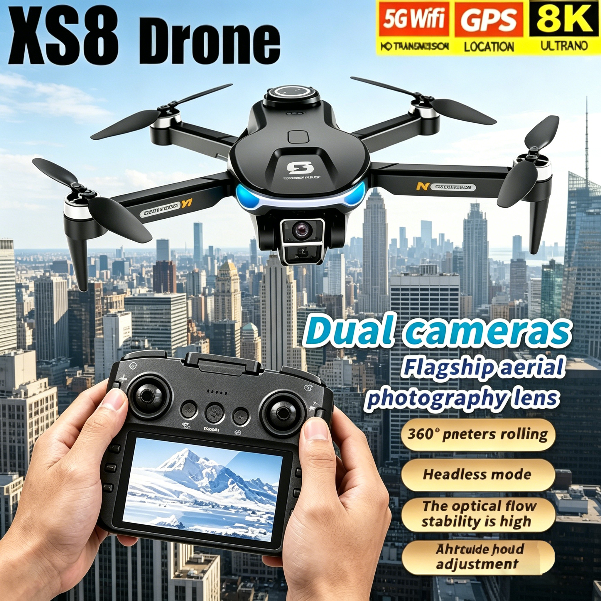 HD 8K Professional GPS Drone w - مراجعة Drone Rc Foldable وسعره