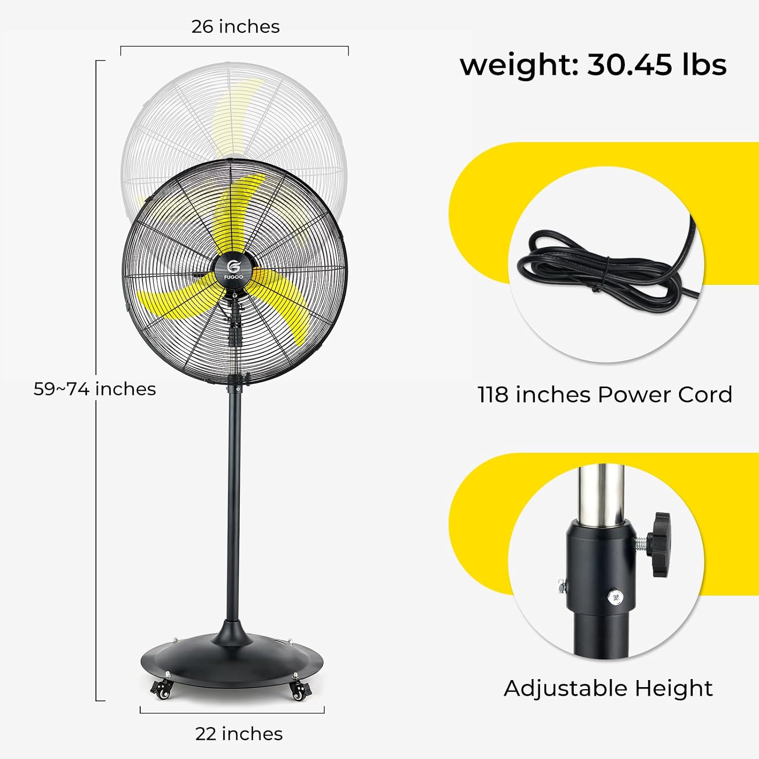 24'' Outdoor Oscillating Pedes - مراجعة Brushless Motor وسعره