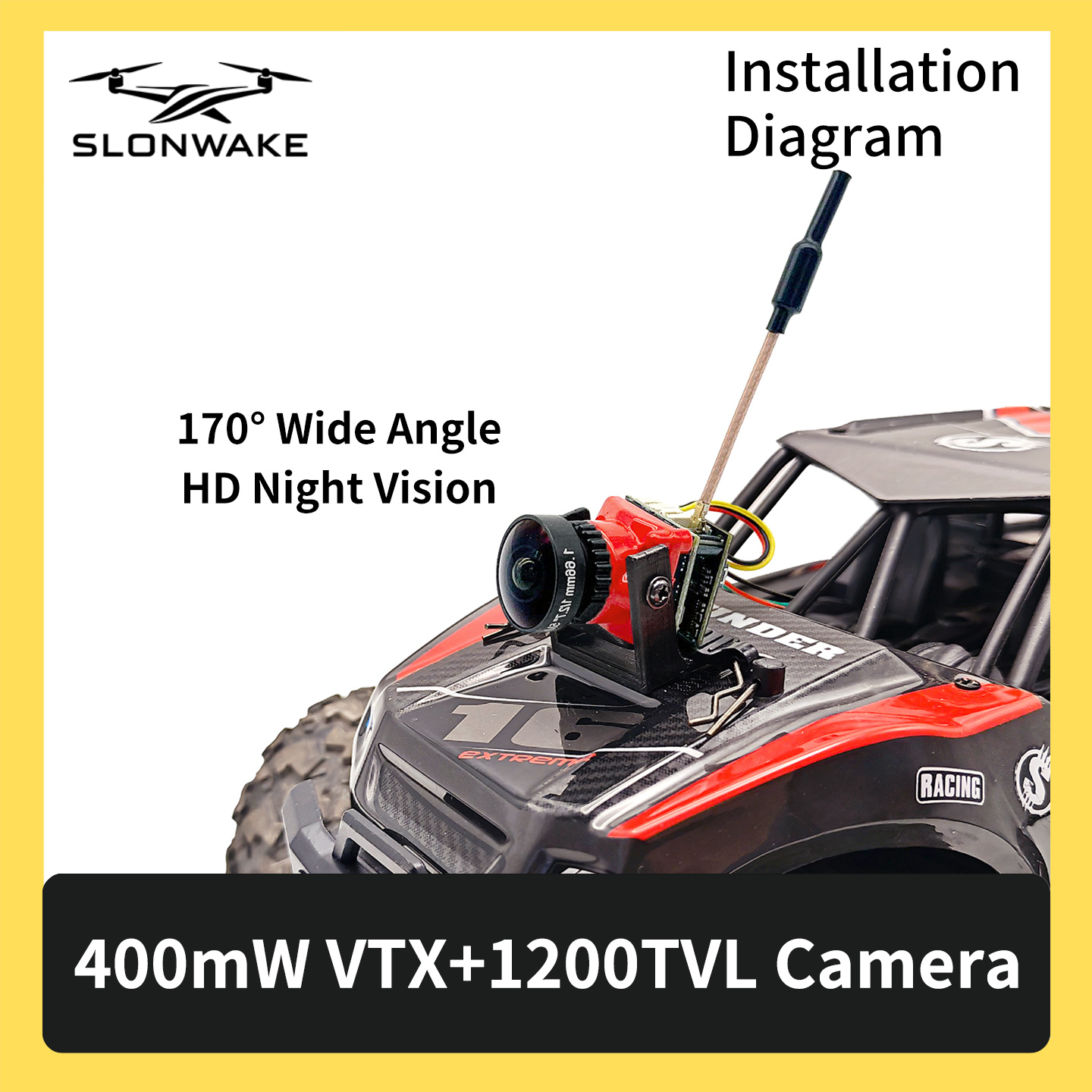SLONWAKE 5.8G 48CH FPV 400mw V - مراجعة Drone Rc1 وسعره
