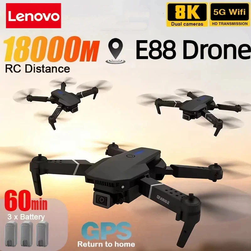 Lenovo New E88 Pro WIFI FPV Dr - مراجعة Drone E88 Rc Quadcopter وسعره