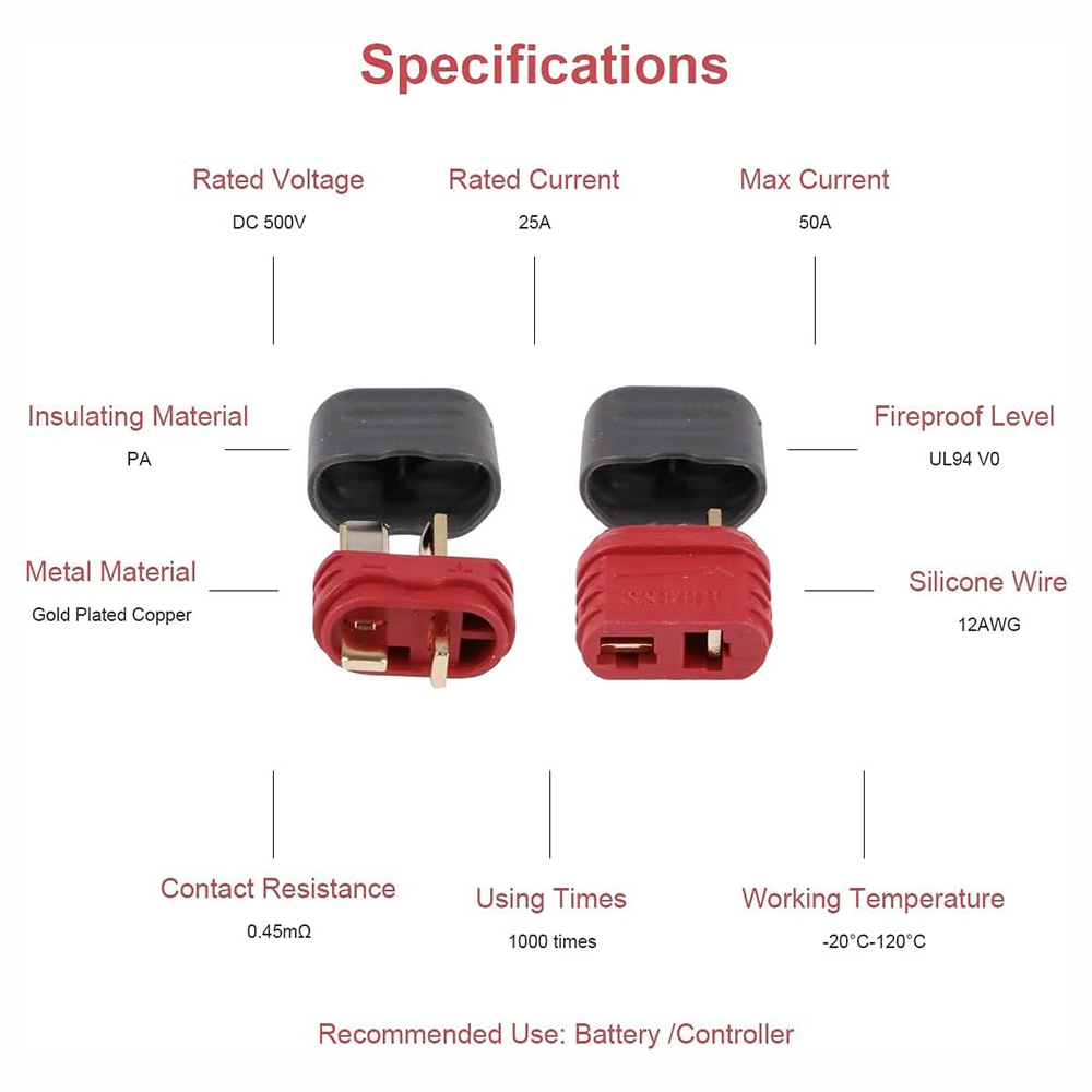 T Plug T Connector with Sheath - مراجعة Drone Rc Car Hybrid وسعره